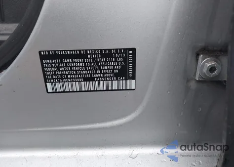 2014 Volkswagen Jetta 2.0L S z USA, uszkodzony, nr VIN 3VW2K7AJ8EM233080